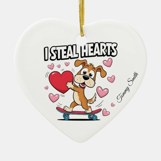 Modern Valentine Ornaments for Girlkompis Gifts Julgransprydnad Keramik (Framsidan)