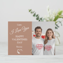 Modern Valentine’s Day Photo Card – Tan Tack Kort