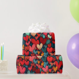 Modern Valentine Wrapping Paper– Abstract Colorful Presentpapper