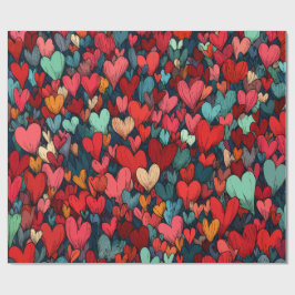 Modern Valentine Wrapping Paper– Abstract Colorful Presentpapper