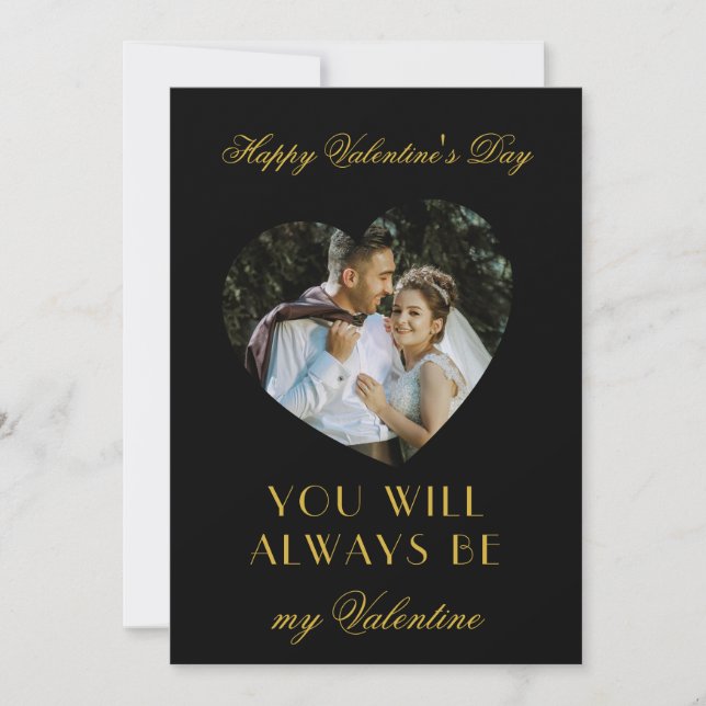 Modern Valentines Day Black Note Card for Couples Anteckningskort (Framsida)