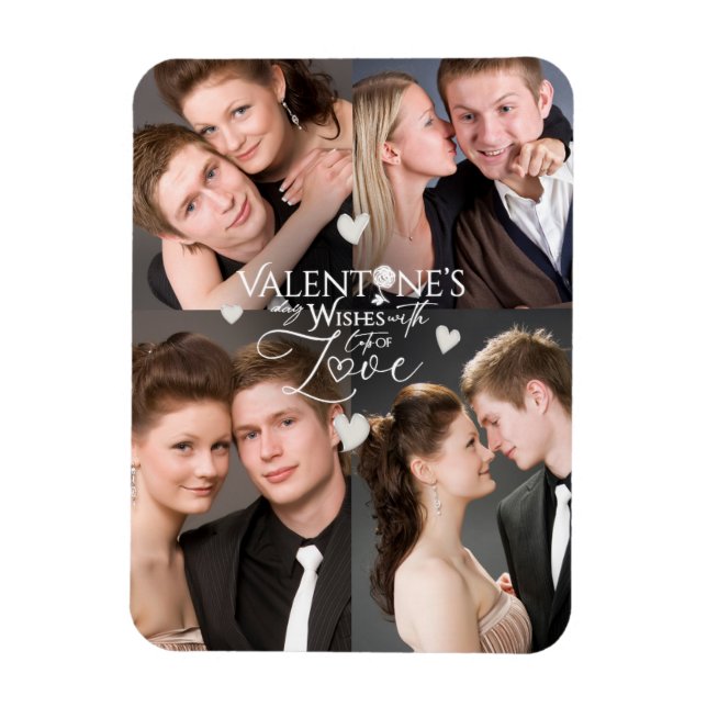 Modern Valentine's Day Foto  Minnessak Magnet (Vertikal)
