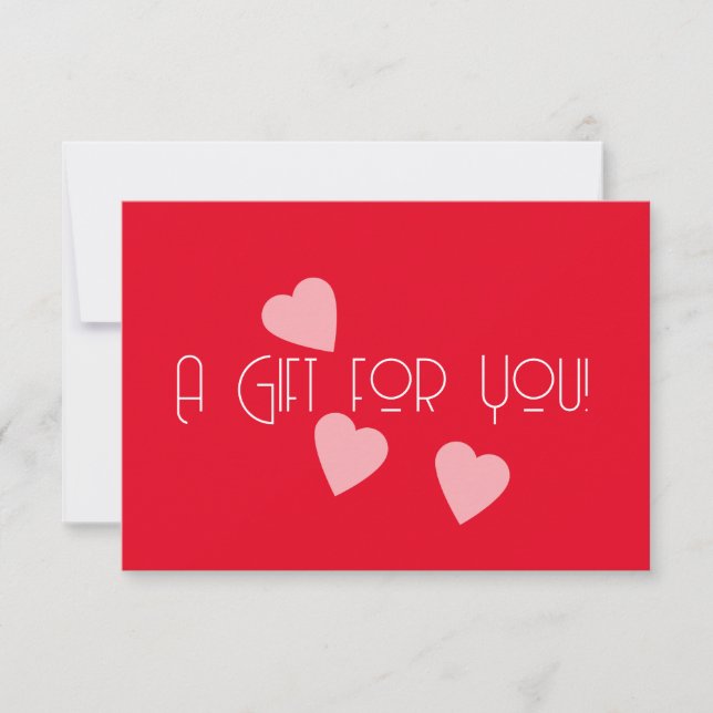 MODERN Valentines day Hearts Gift Certificate Inbjudningar (Framsida)