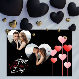 Modern Valentines day par kärlek Heart Photo Julkort