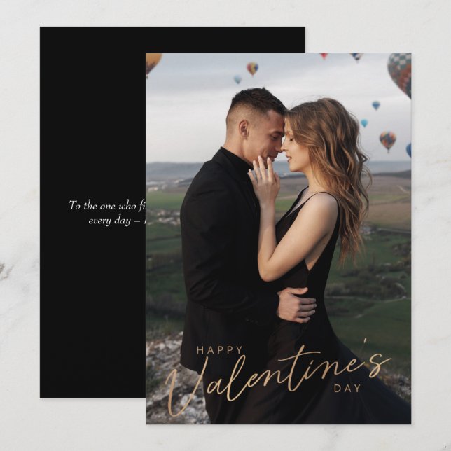 Modern Valentines day par kärlek Photo Valentiness Julkort (Fram/baksida)