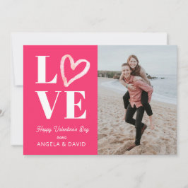 Modern Valentines day Par Rosa Heart Julkort