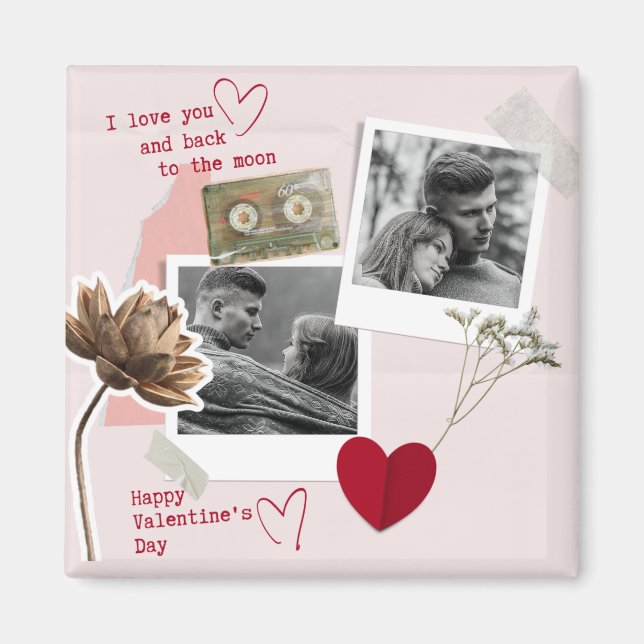 Modern Valentines day Personlig par Photo Magnet (Framsidan)