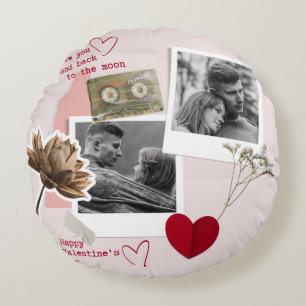 Modern Valentines day Personlig par Photo Rund Kudde