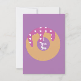 Modern Valentines hjärtad munk frossning lila Kort