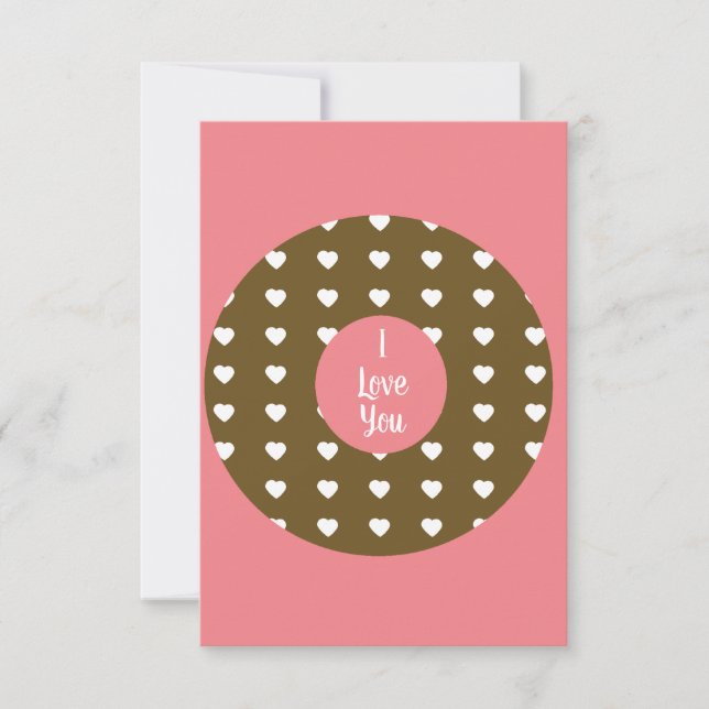 Modern Valentines hjärtdonut chokladbrun Kort (Framsida)