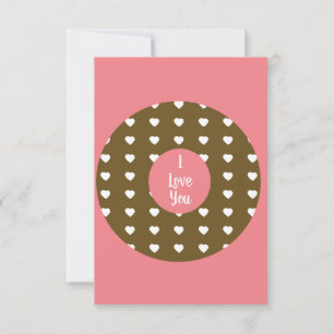 Modern Valentines hjärtdonut chokladbrun Kort