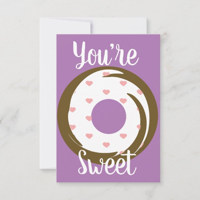Modern Valentines hjärtformad munk frossning lila Kort (Framsida)