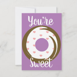 Modern Valentines hjärtformad munk frossning lila Kort