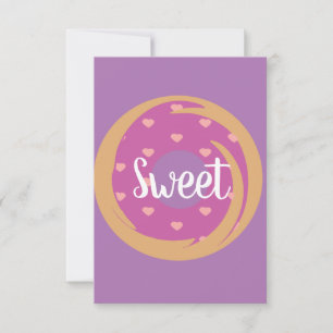 Modern Valentines hjärtformad munk med rosa frosti Kort