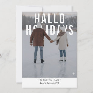 Modern Valentines PhotoPop Holiday-kort Julkort