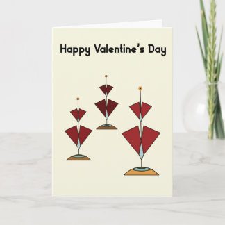 Modern Valentines Red Hearts Party Kort