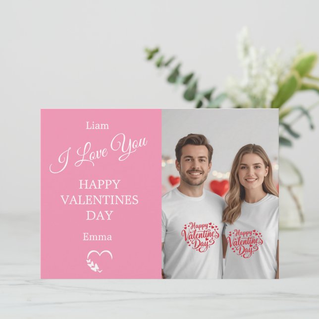 Modern Valentinskort – Mjuk Korall Tack Kort (Stående Fram)
