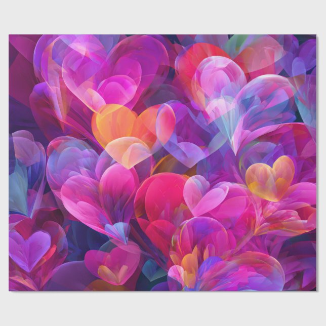 Modern Valentinskrympapper - Abstrakt Färgrik Presentpapper (Platt)