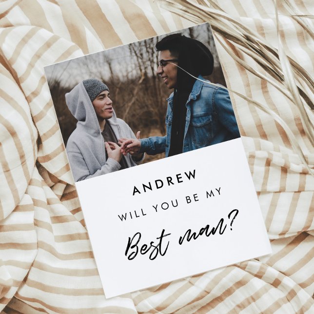 Modern Väljer du mig till bästa man fotokort Inbjudningar (Skapare uppladdad)