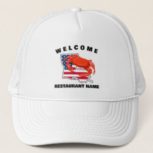 Modern välkommen Red crab Louisiana USA flagga anp Keps