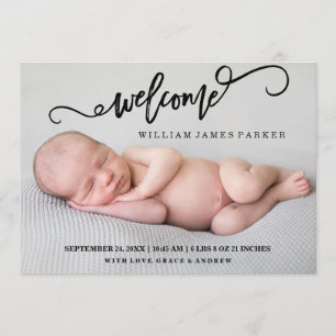 Modern Välkommen Star Photo Birth-varning Meddelande