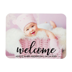 Modern Välkomsthälsning från Nyfödd bebis Magnet