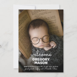 Modern Välkomsthälsofoto Collage Newborn Unisex Ba Meddelande