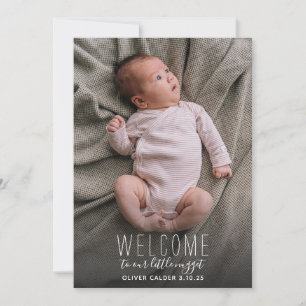 Modern välkomstkort för födelsemeddelande i Baby
