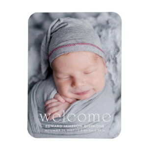 Modern välkomstmeddelande om foto i Baby Magnet
