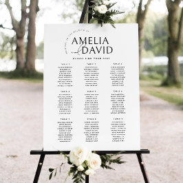 Modern välkomsttafel med sittplatsschema för 9 bor poster