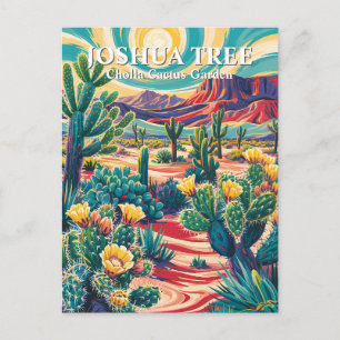 Modern Van Gogh Joshua Tree Cholla Kaktus Trädgård Vykort