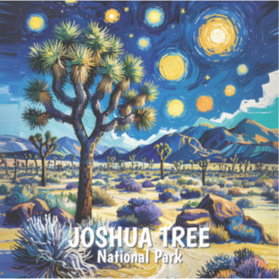 Modern Van Gogh Joshua Tree Mojave Öken Vandring Klistermärken