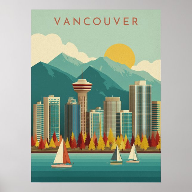 Modern Vancouver Travel Poster (Framsidan)