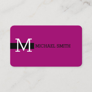 Modern Vänd och svart i monogram Elegant Visitkort