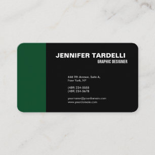 Modern vanlig Elegant - minimalistisk Grönt svart Visitkort