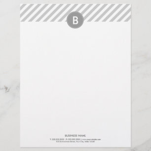 Modern vanlig silverbrevhuvud för Monogram Brevhuvud