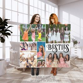 Modern vänner Anpassningsbar 8 Fotokollage Färg Fleecefilt