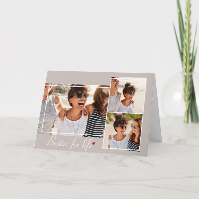 Modern Vänskap Card med foton Tack Kort (Framsida)