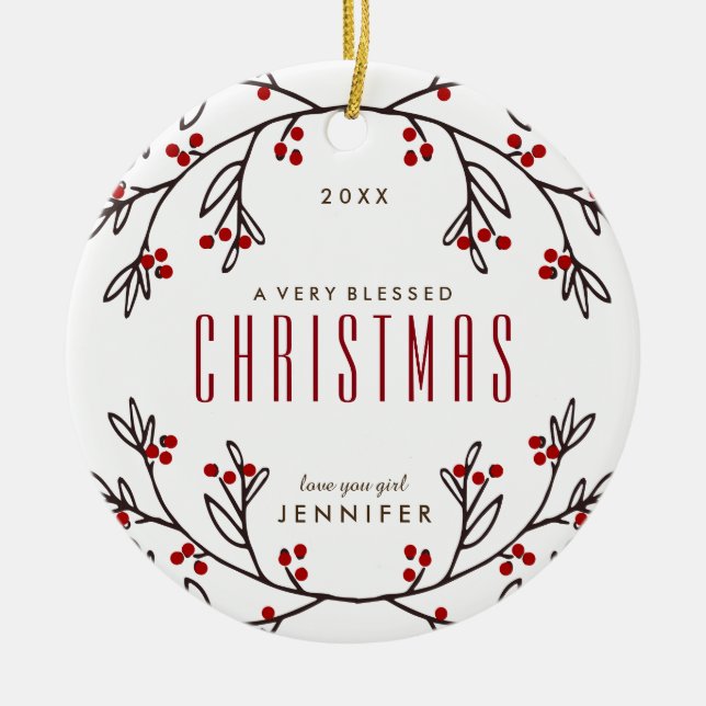 Modern vänskaphelgdagprydnad julgransprydnad keramik (Framsidan)