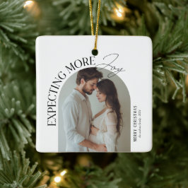 Modern väntar sig mer glädjande fotopul i Baby Julgransprydnad Keramik