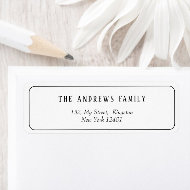 Modern väntar sig mer glädjande fotopul i Baby Returadress Etikett (Insitu)