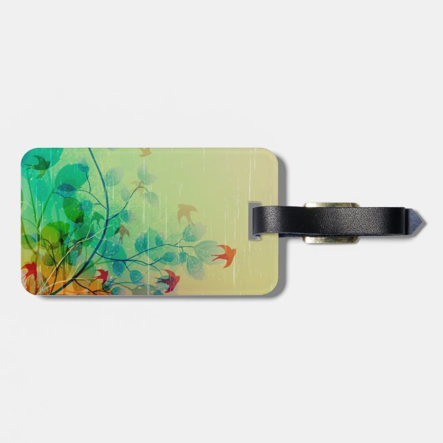 Modern Vår Blommigt Abstrakt Art Bagagebricka (Baksida Vågrät)