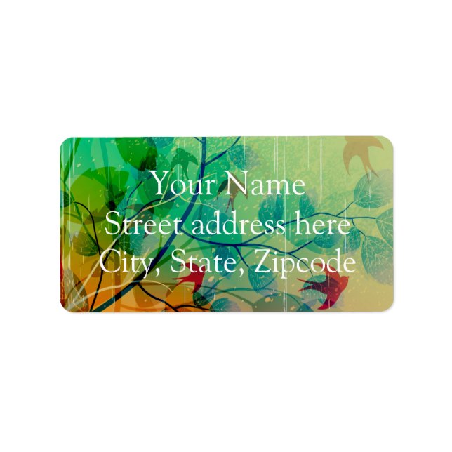 Modern Vår Blommigt Bröllop Adressetikett (Framsidan)