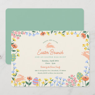 Modern Vår Blommigt Påsk Brunch Inbjudningar