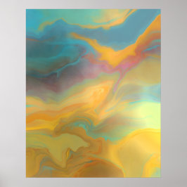 Modern Vår Färg Abstrakt Painting Art Poster