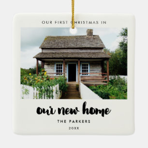 Modern vår första jul i vårt nya hem julgransprydnad keramik