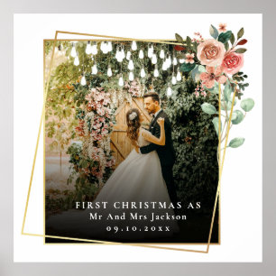 Modern vår första jul som Mr & Mrs Blommigt Poster