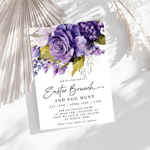 Modern Vår Lilac Blommigt Påsk Brunch Inbjudningar