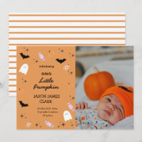 Modern vår lilla knumpkin Halloween Birth Announce