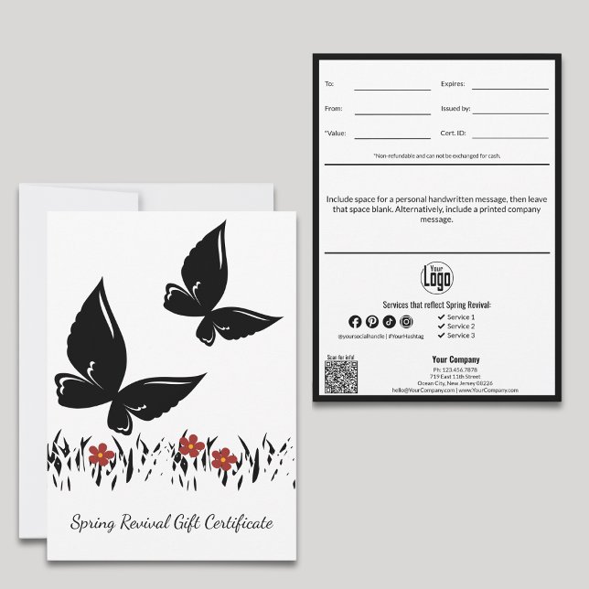 Modern Vår Revival Business Gift Certificate (Modern Spring Revival Business Gift Certificate)